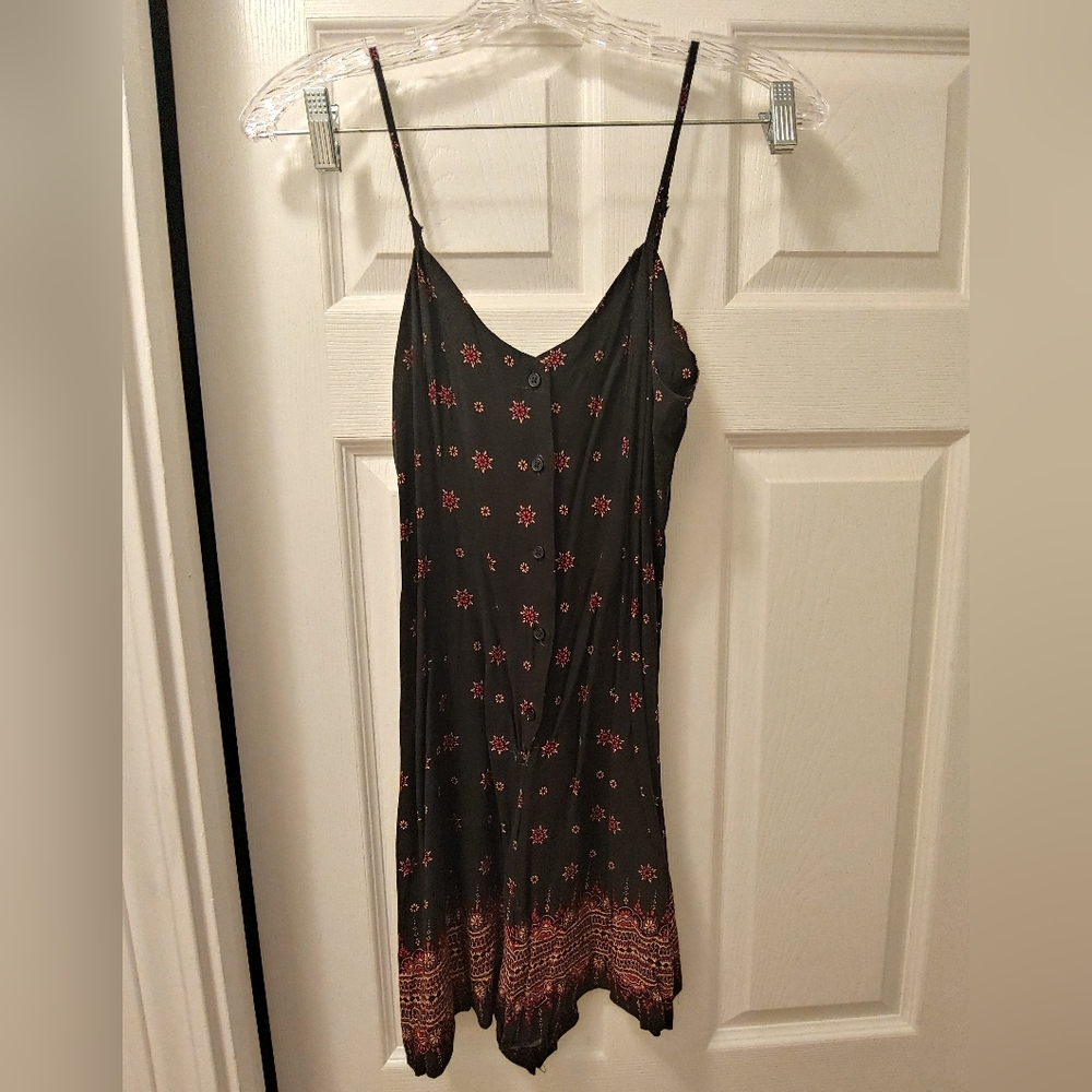 Mudd Black Floral Romper Size M
